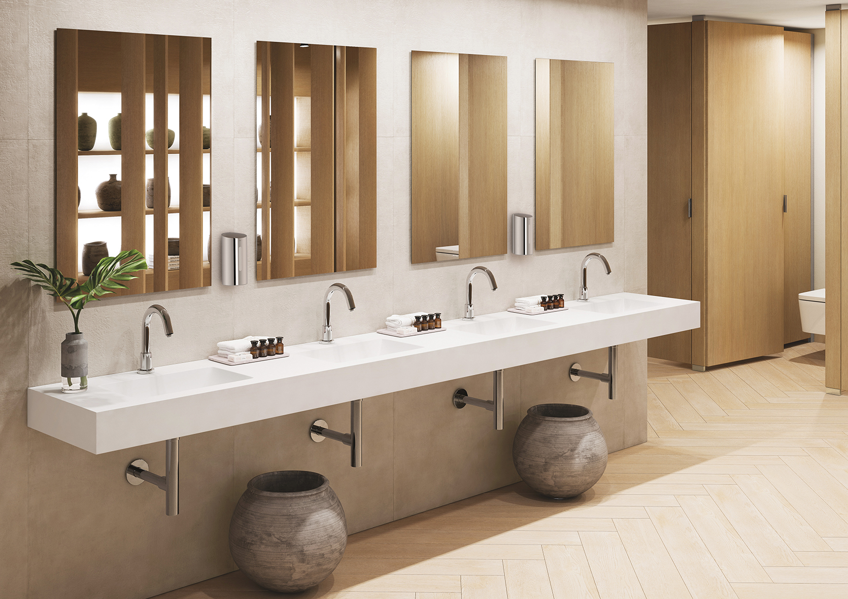 Roca apresenta uma variedade de soluções touchless, entre outras novidades, para os espaços de banho da atualidade