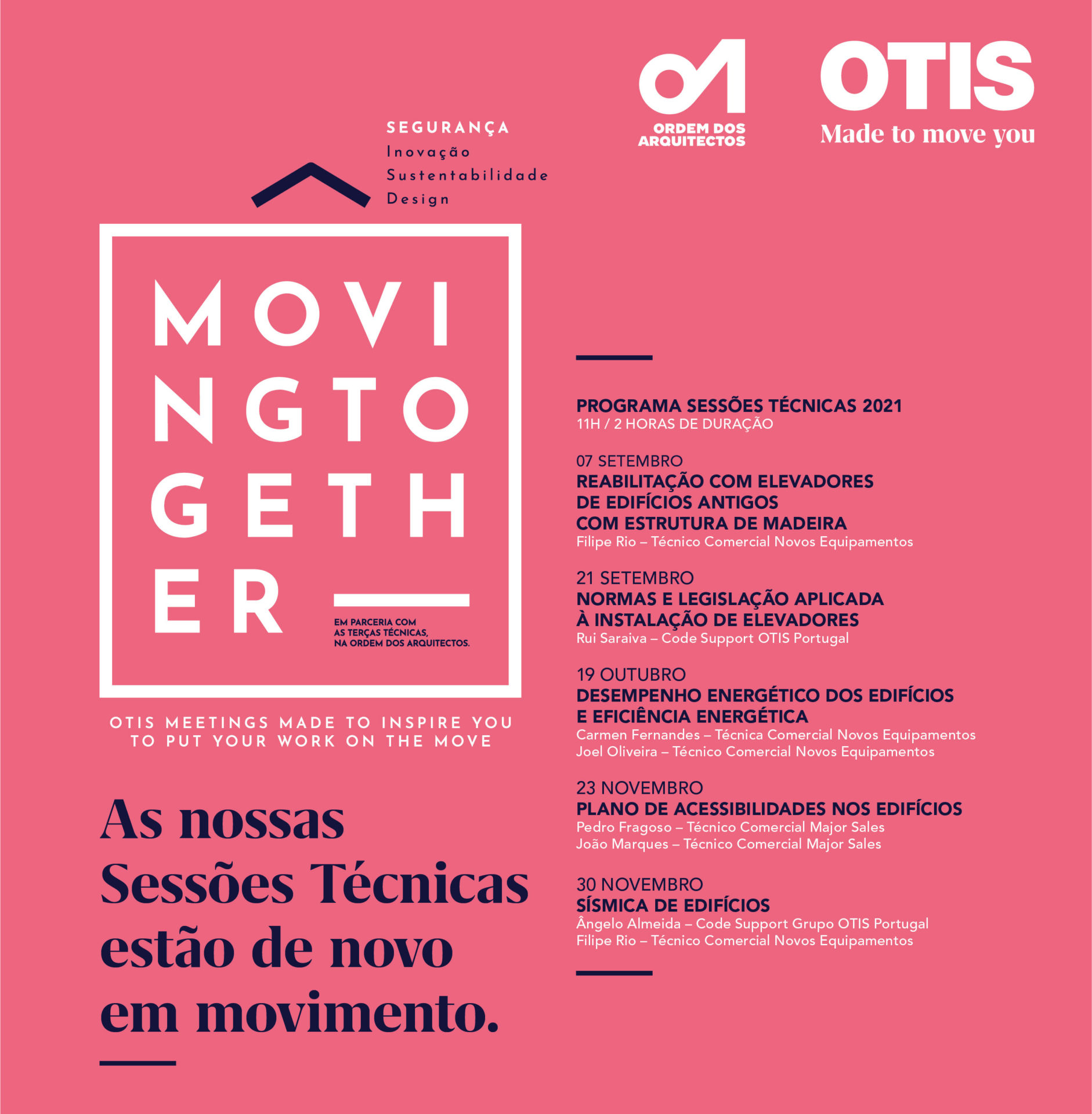 OTIS promove sessões técnicas nas "Terças Técnicas" com a ordem dos arquitectos