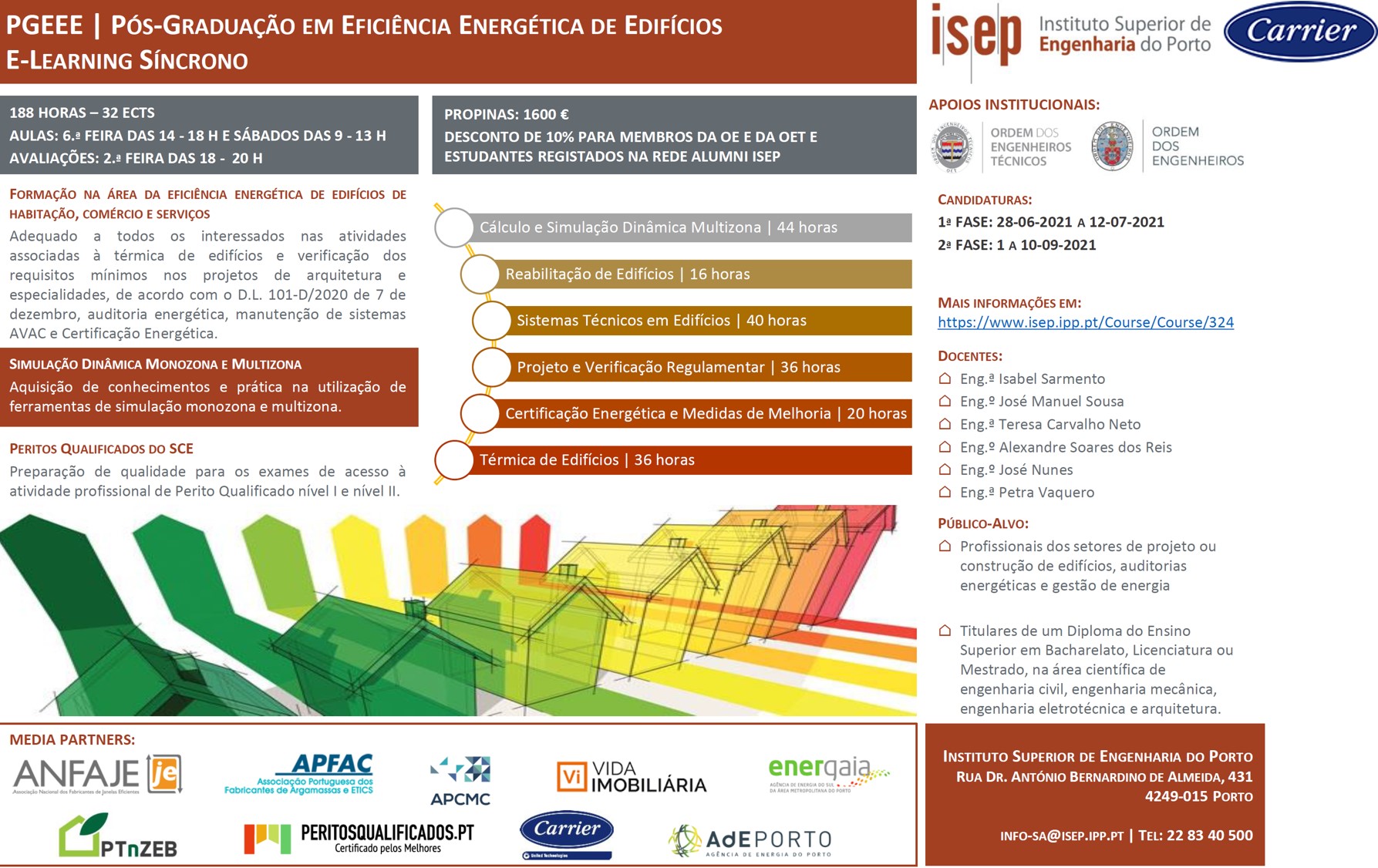 Pós-Graduação em Eficiência Energética de Edifícios do ISEP 2021/2022