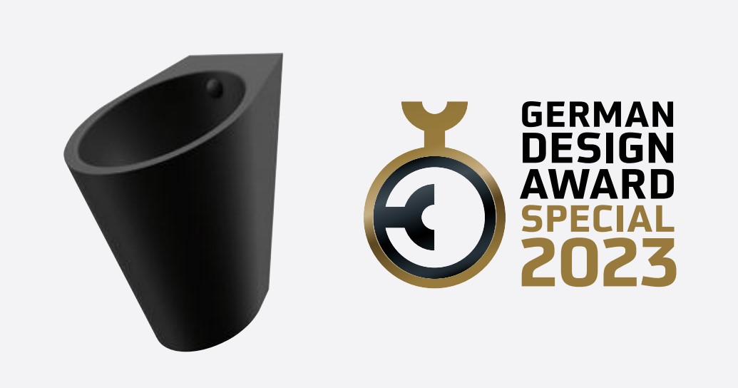 German Design Award 2023: o urinol fino preto mate premiado