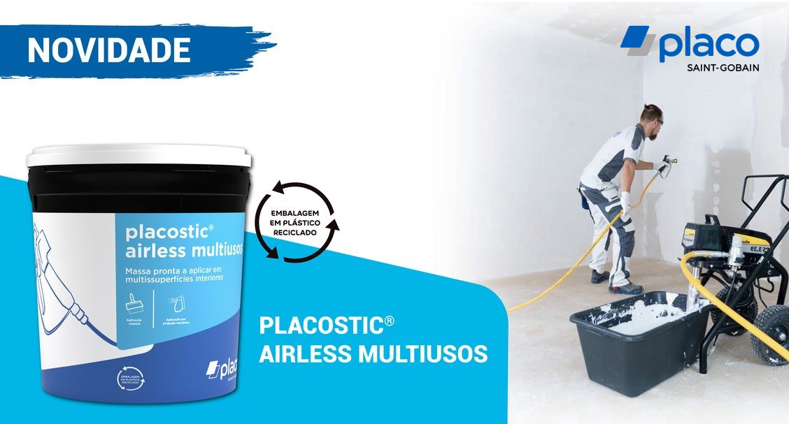Placo® complementa oferta de soluções prontas a aplicar com Placostic® airless multiusos